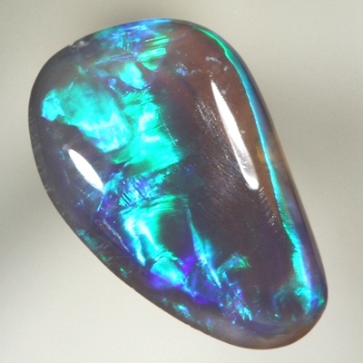 SOLID SEMI BLACK OPAL Bright turquoise rolling flash